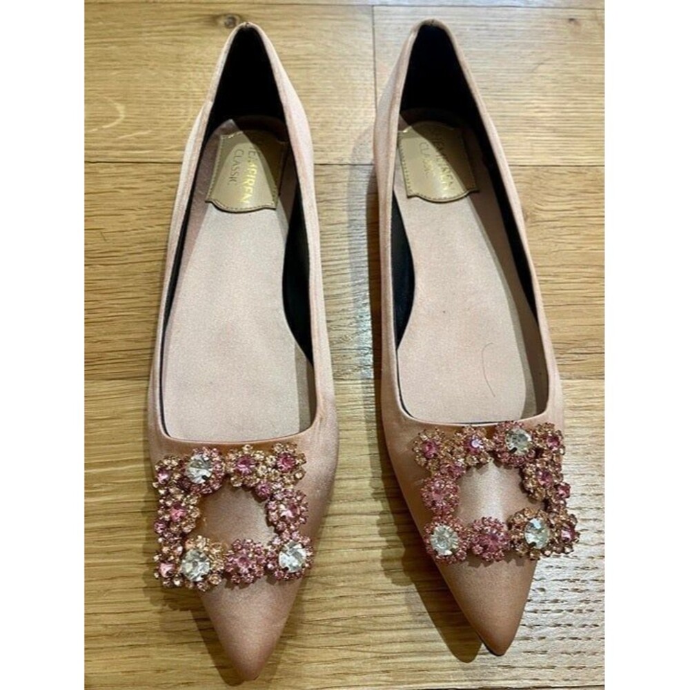 Soft pink silk flat 7-7.5